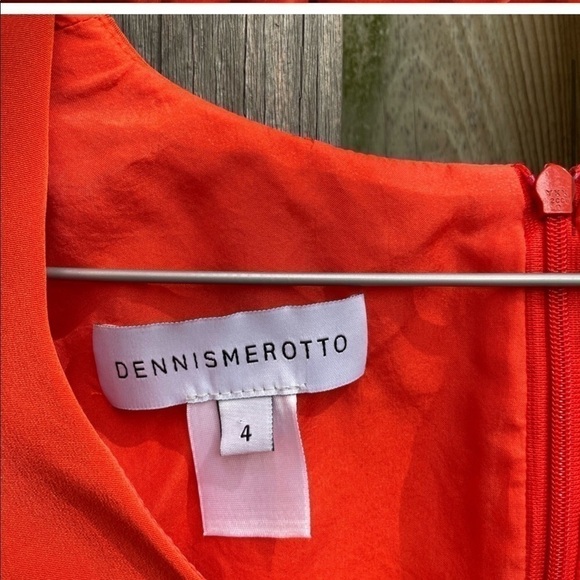 DENNIS Merotto orange dress sz 4 sleeveless mini - Picture 7 of 7